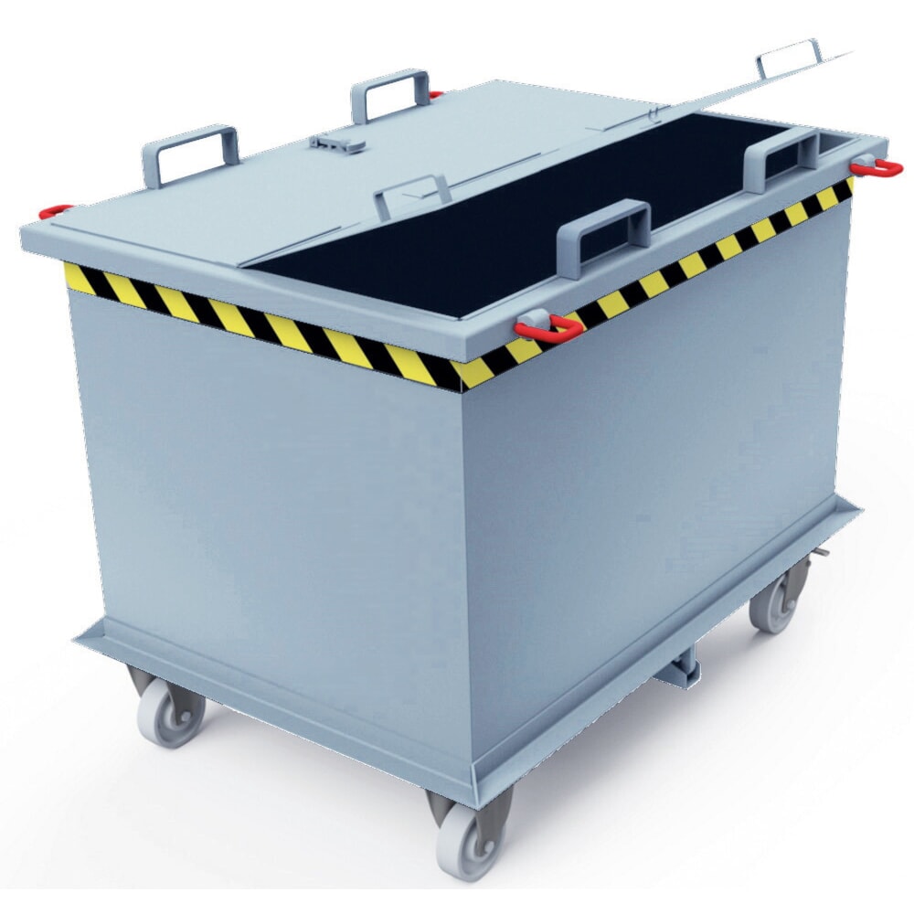 Productafbeelding nr. 1: Deksel voor bodemklepcontainer met automatische activering, inhoud 0,75 + 1 m³, lichtgrijs