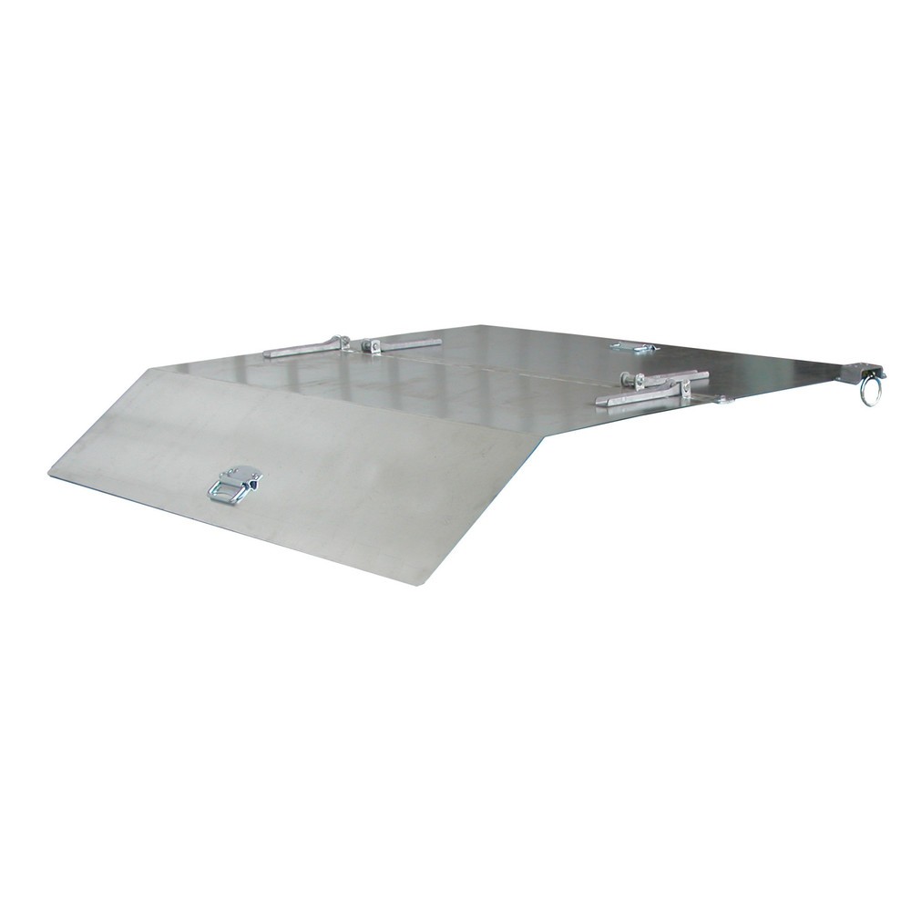 Product afbeelding: Deksel voor Bauer® kiepcontainer met afrolmechanisme Premium, brede uitvoering, volume 1 m³