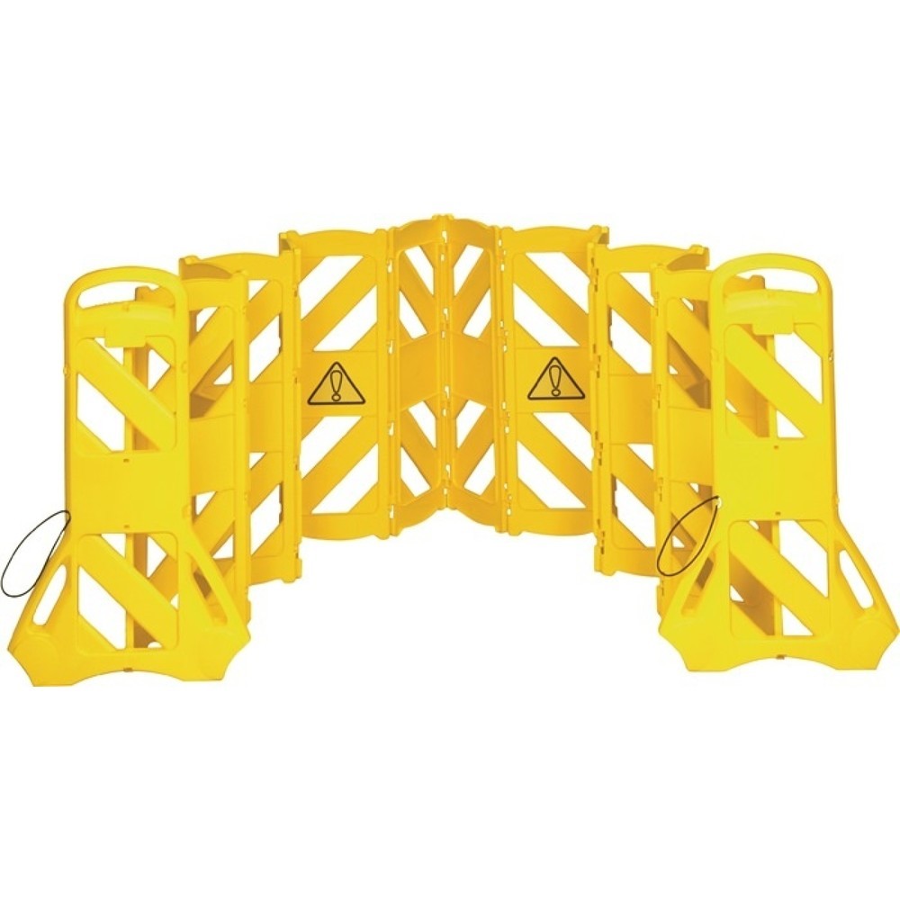 N° de l'image du produit 1 : Barrières de sécurité polyéthylène jaune l.600xH1000 mm mobile, 16 pièces RUBBER