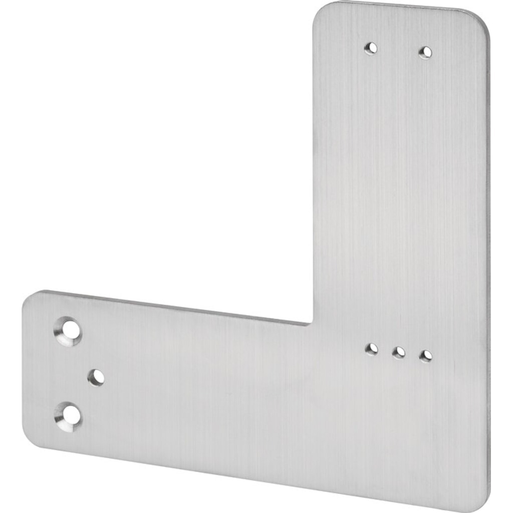 DENI Montageplatte, EH-Türwächter DENI DIN links / rechts, Montage an Rohrrahmentür, L210xB160mm Produktabbildung: DENI Montageplatte, EH-Türwächter DENI DIN links / rechts, Montage an Rohrrahmentür, L210xB160mm