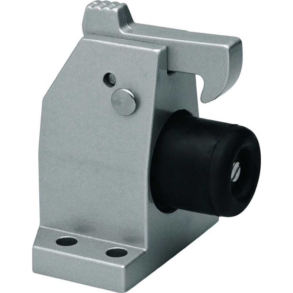 Produktabbildung: DENI Türfeststeller 3871 0000 22, Leichtmetall silber lackiert, Bodenmontage