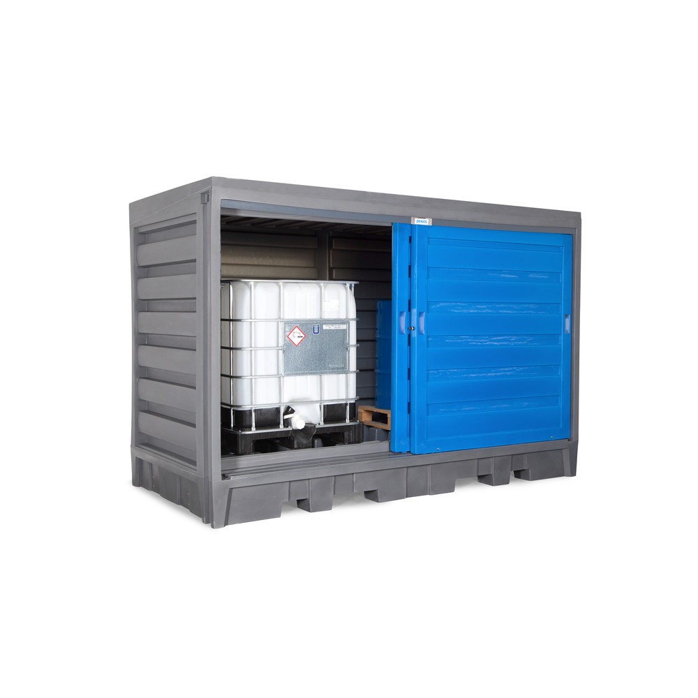 N° de l'image du produit 6 : Dépôt à fûts en PE, HxlxP 2 170 x 3 200 x 1 740 mm, 2x IBC ou 8x 200 l