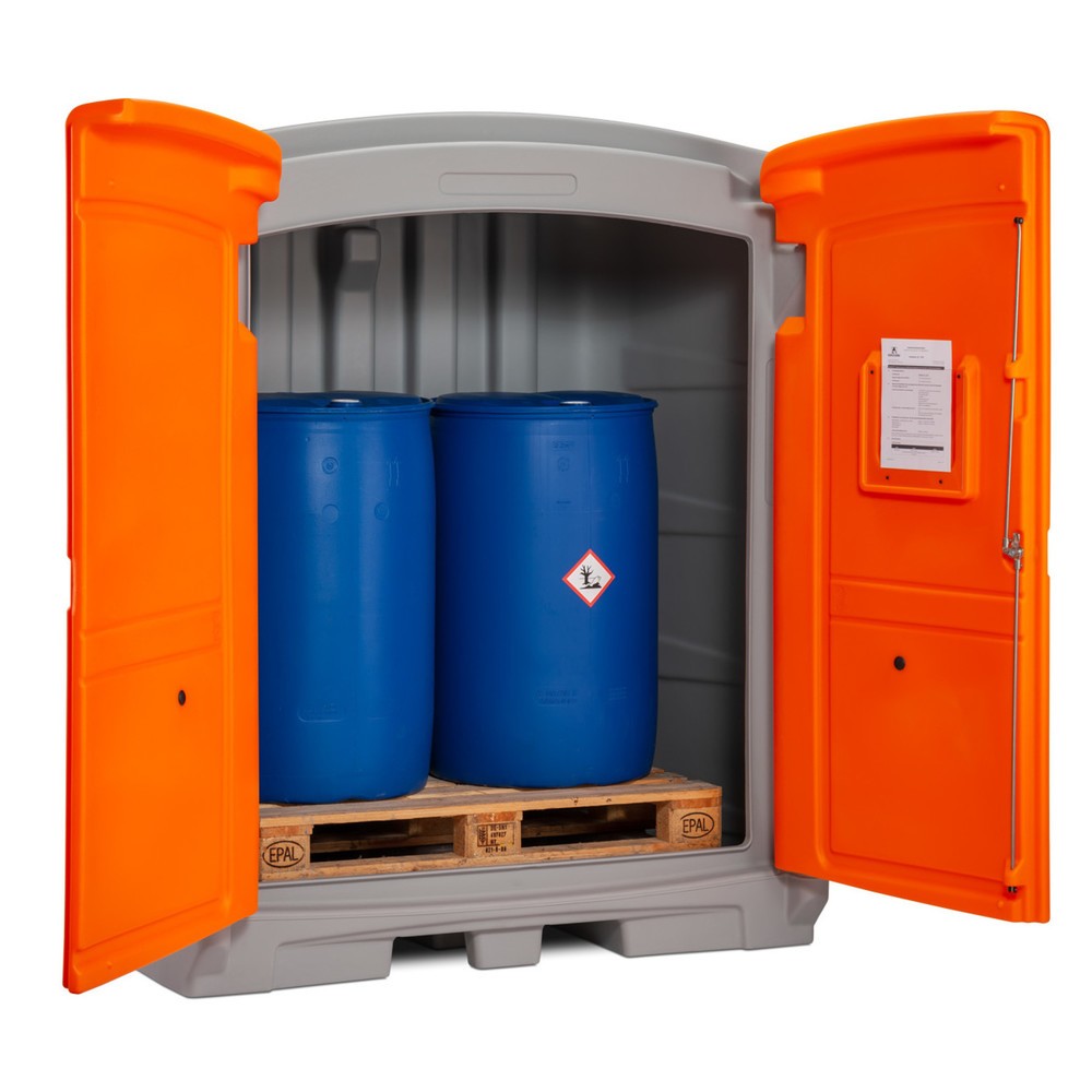 N° de l'image du produit 2 : Dépôt à matières dangereuses en PE CEMO 220/2, 2x 200 l, contenance 220 l