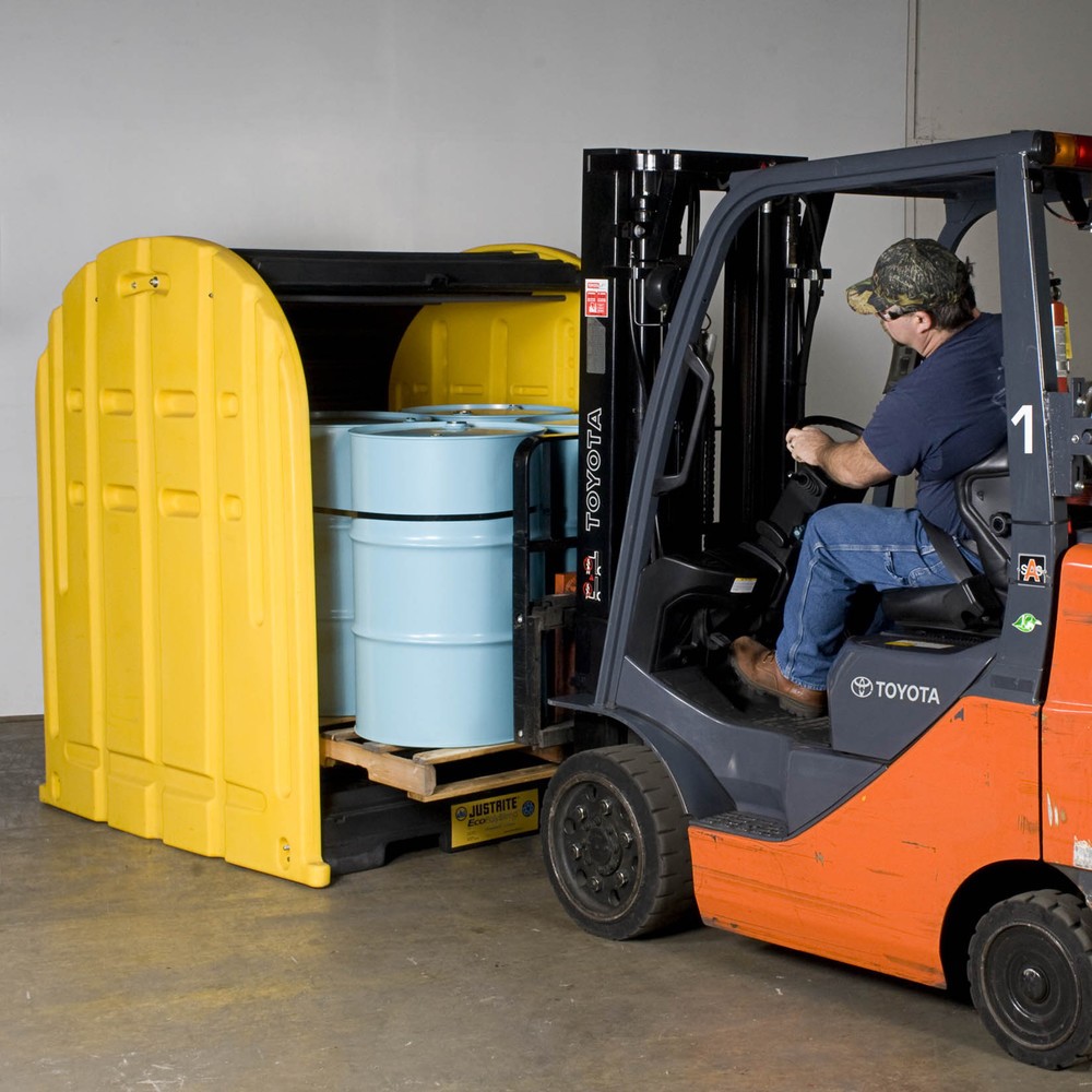 N° de l'image du produit 2 : Dépôt à fûts Justrite avec portes roulantes, 4 x 200 l, capacité 301 l