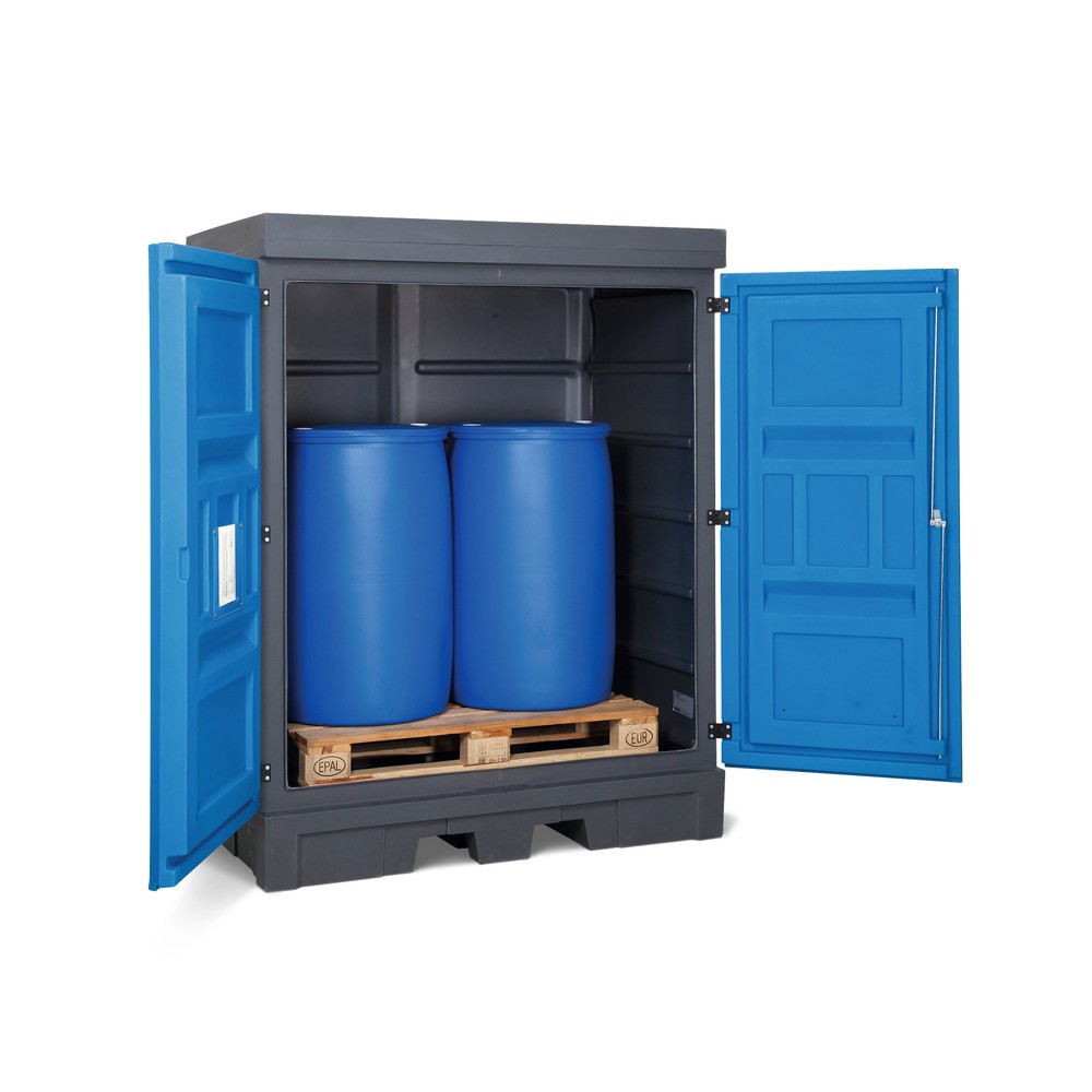 N° de l'image du produit 2 : Dépôt pour matières dangereuses en PE, HxlxP 1 980 x 1 560 x 1 080 mm, 2x 200 l