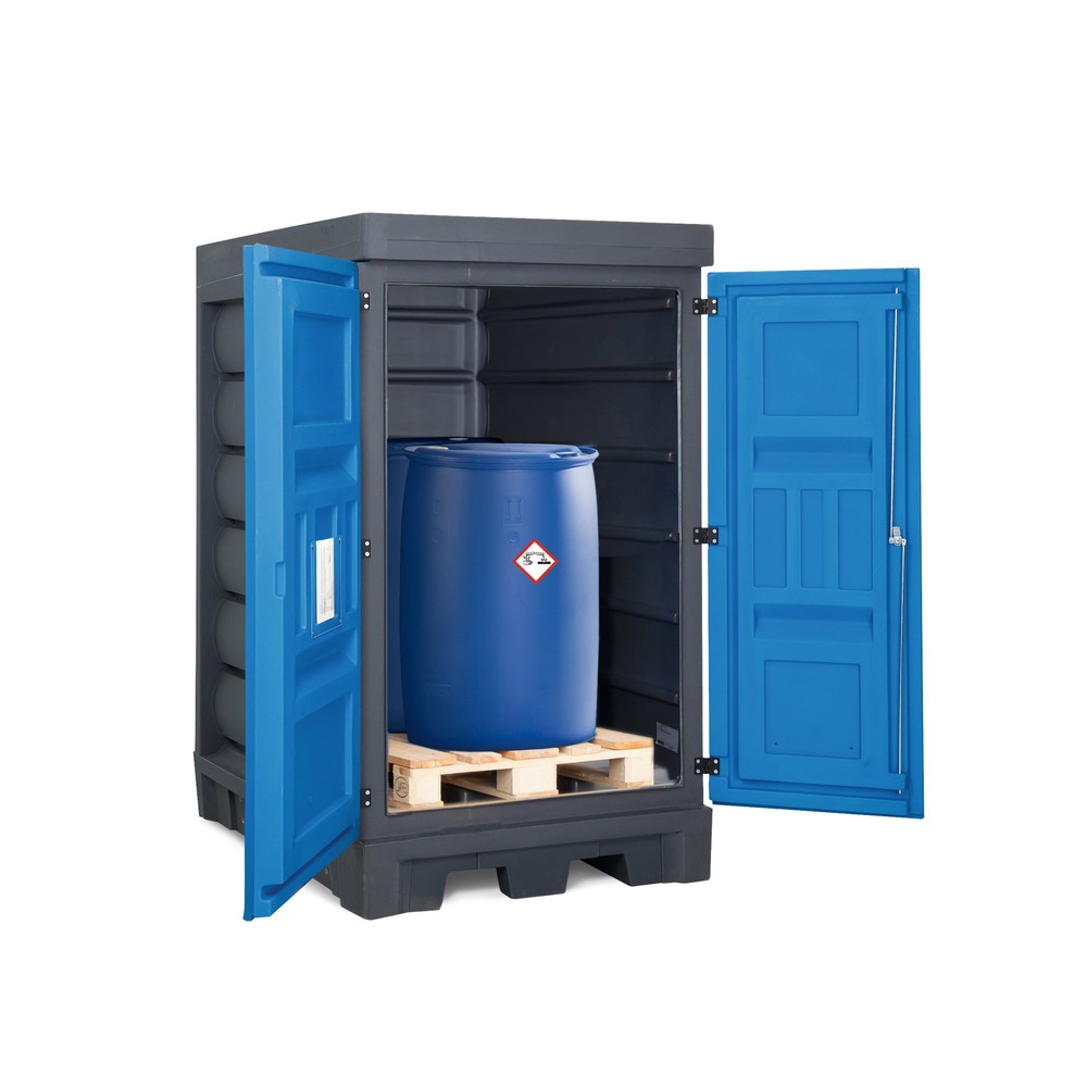 N° de l'image du produit 2 : Dépôt pour matières dangereuses en PE, HxlxP 1 980 x 1 140 x 1 480 mm, 2x 200 l