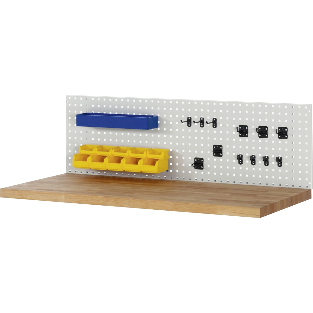 Číslo obrázku produktu 3: Nástavba pracovního stolu RAU, děrovaná deska pro montáž svépomocí, VxŠxH 450 x 1 500 x 15 mm