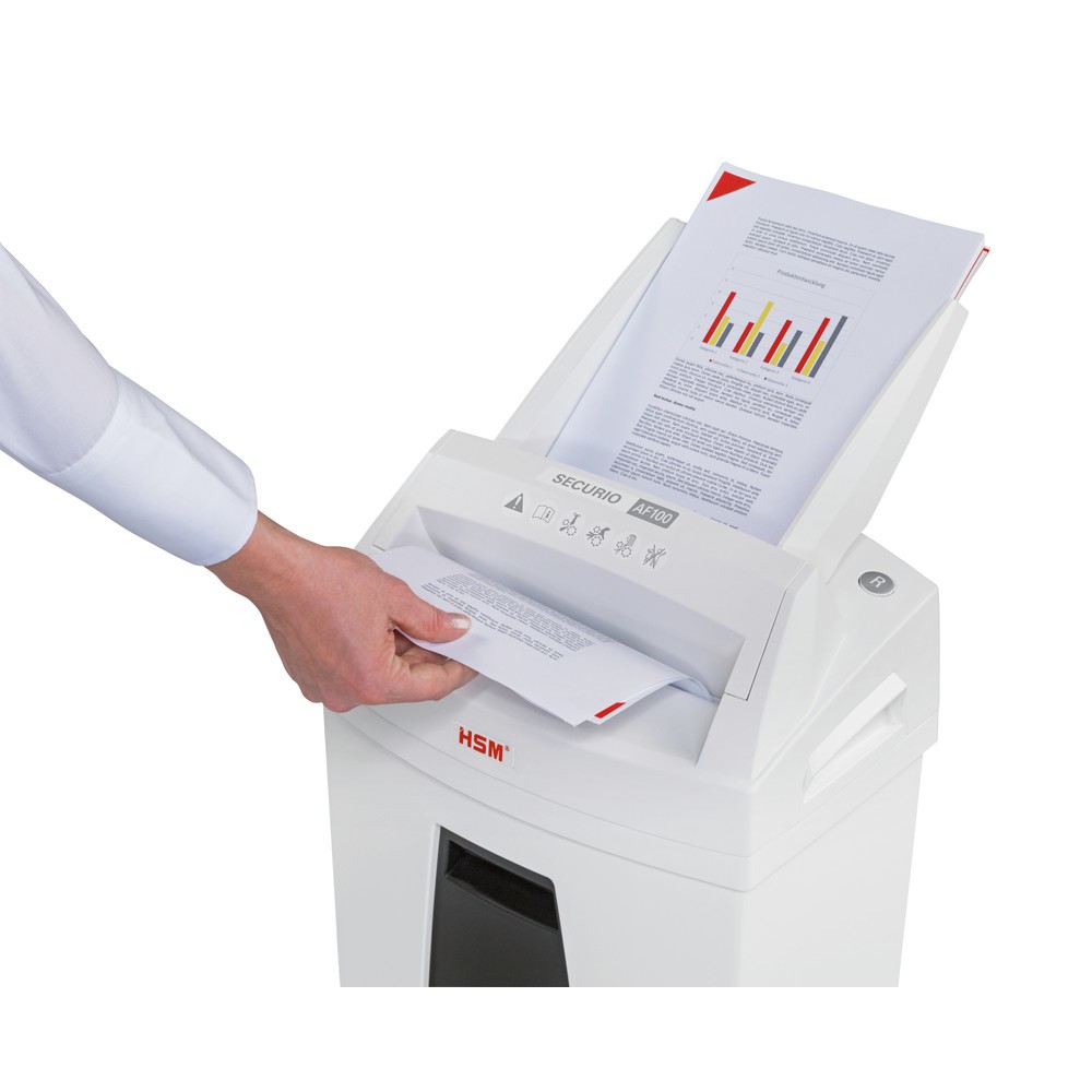 N° de l'image du produit 2 : Destructeur de documents SECURIO AF100 de HSM, chargement automatique du papier, coupe croisée en particules de 4 x 25 mm