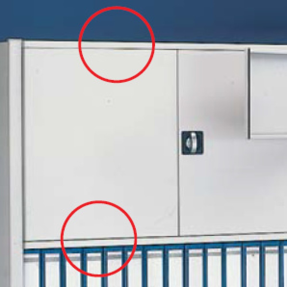 Product afbeelding: Deurgrendel voor archiefstelling META, eenzijdig, lichtgrijs, breedte 1.000 mm