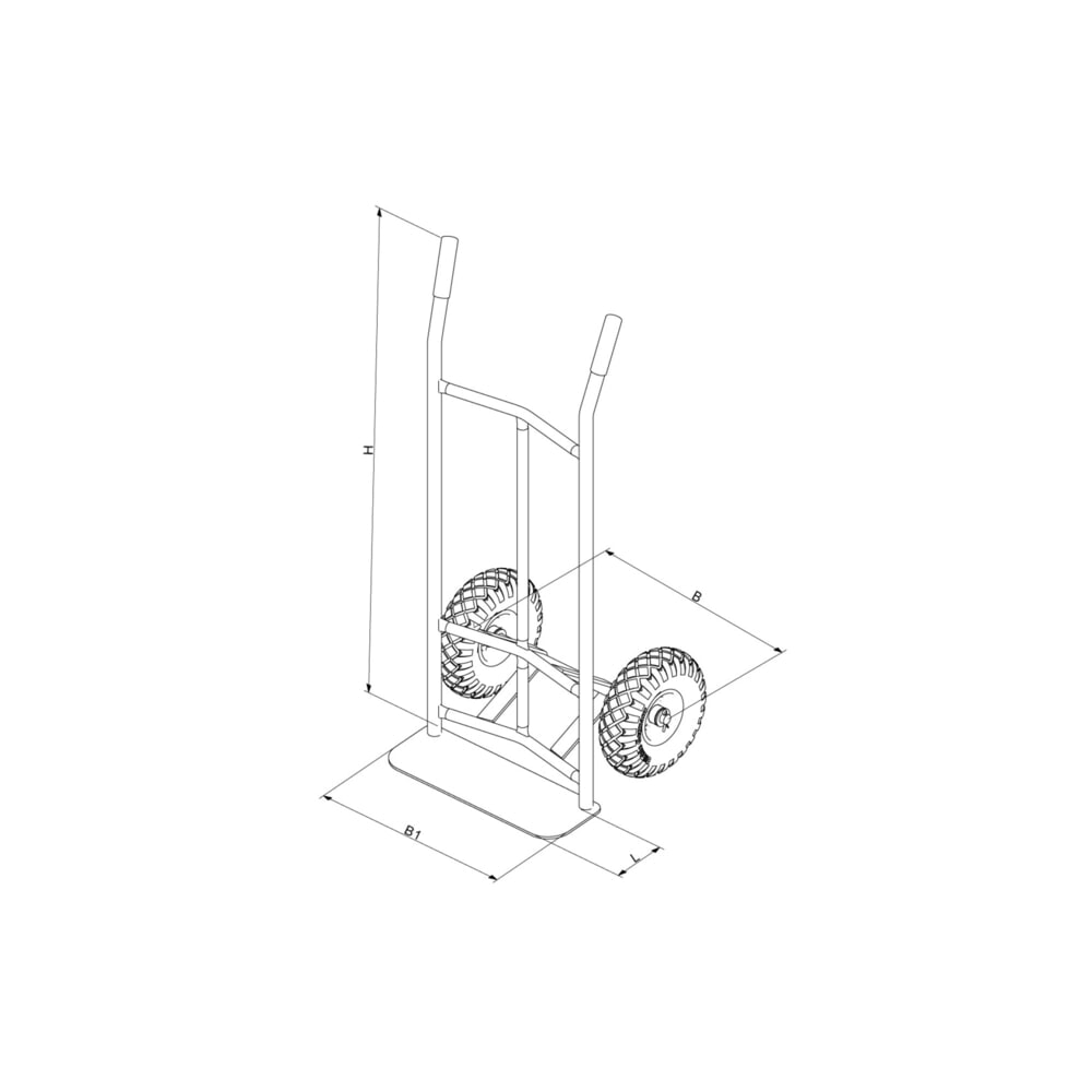 N° de l'image du produit 2 : Diable Eichinger®, 300 kg, roue gonflable 260/85, gris anthracite