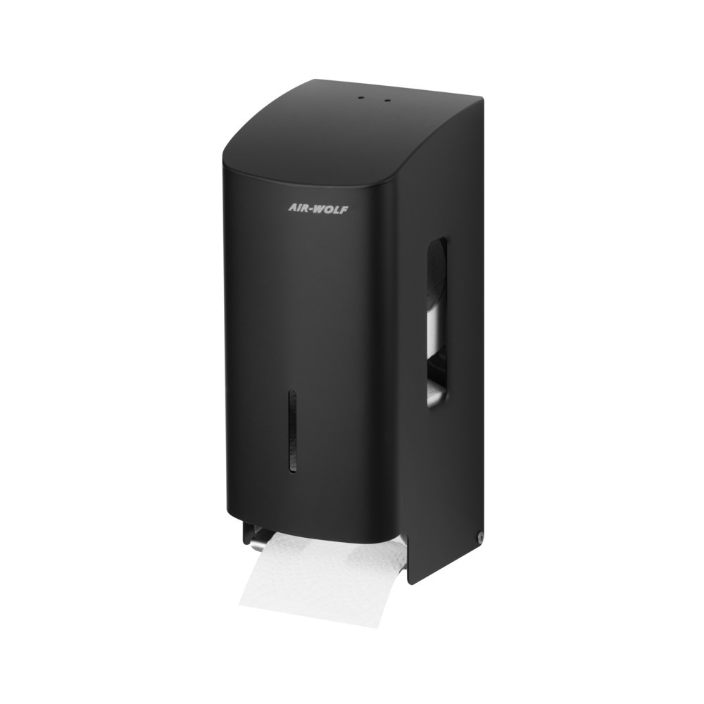 Imagen del producto: Dispensador de papel higiénico Air-Wolf para 2 rollos domésticos, negro