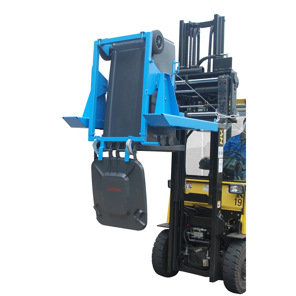 N° de l'image du produit 4 : Basculeur de poubelles Bauer® MK pour chariot élévateur, 1 poubelle 80/120 litres, câble de traction