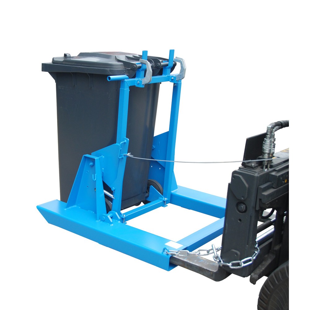 N° de l'image du produit 5 : Basculeur de poubelles Bauer® MK pour chariot élévateur, 1 poubelle 80/120 litres, câble de traction