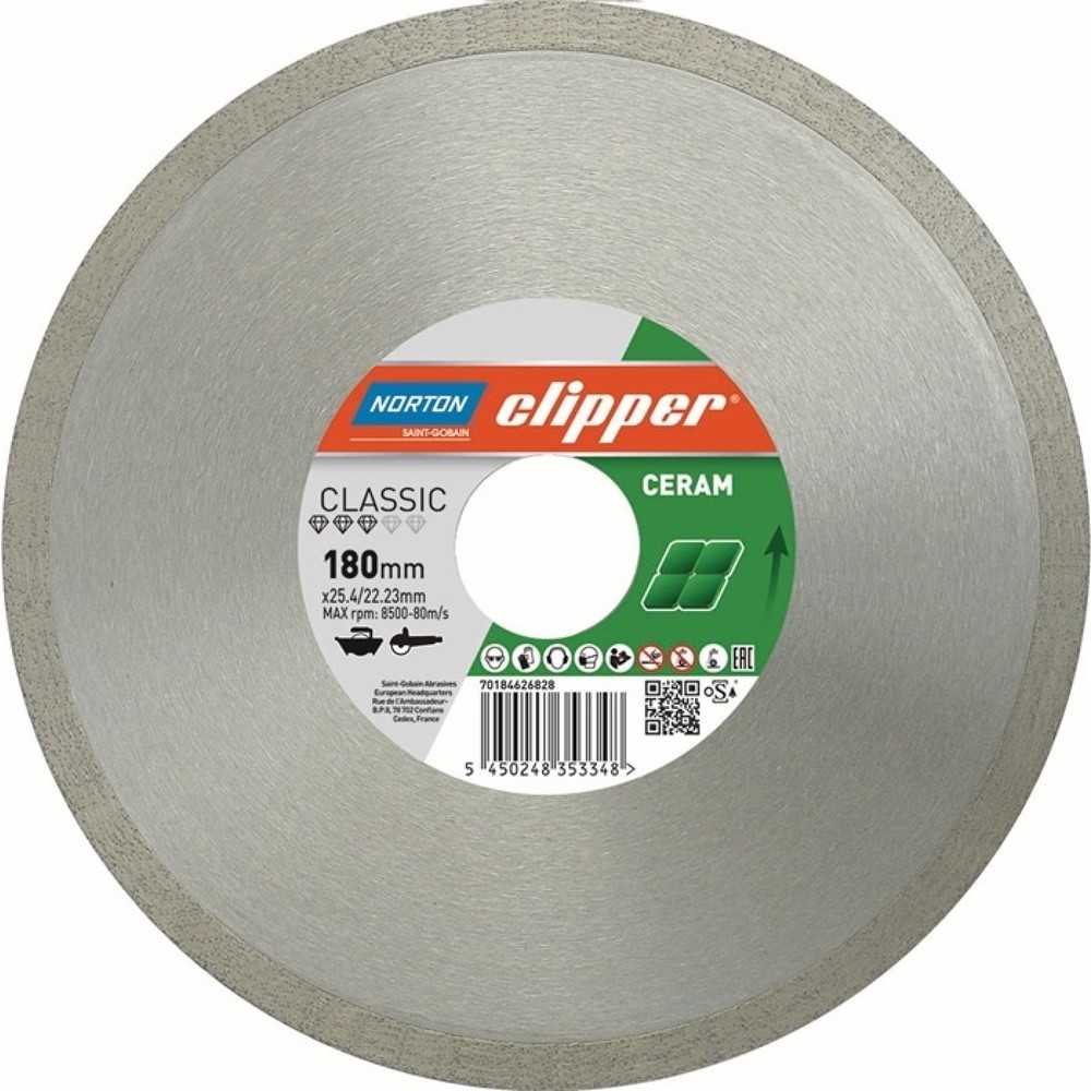 Illustration du produit: Disque à tronçonner diamant Classic Ceram D. 180 mm perçage 25,4 / 22,23 mm 1,7