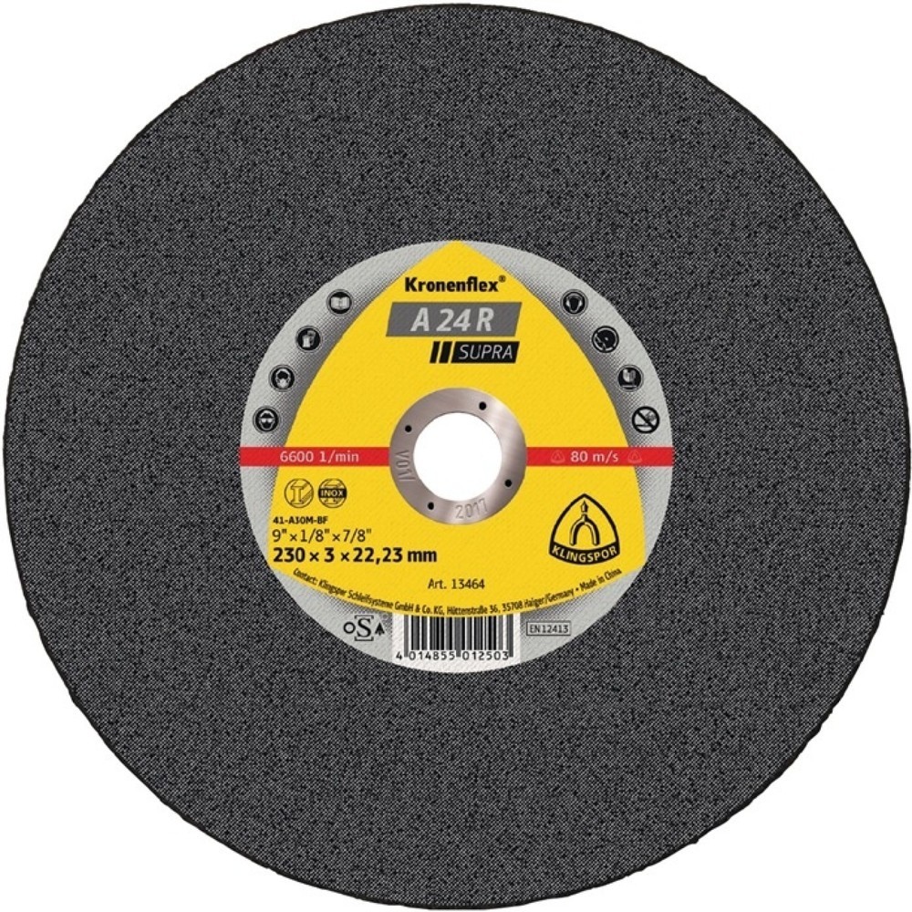 Illustration du produit: Disque à tronçonner A 24 R Supra D115x2,5 mm contre-coudé acier perçage 22,23 mm