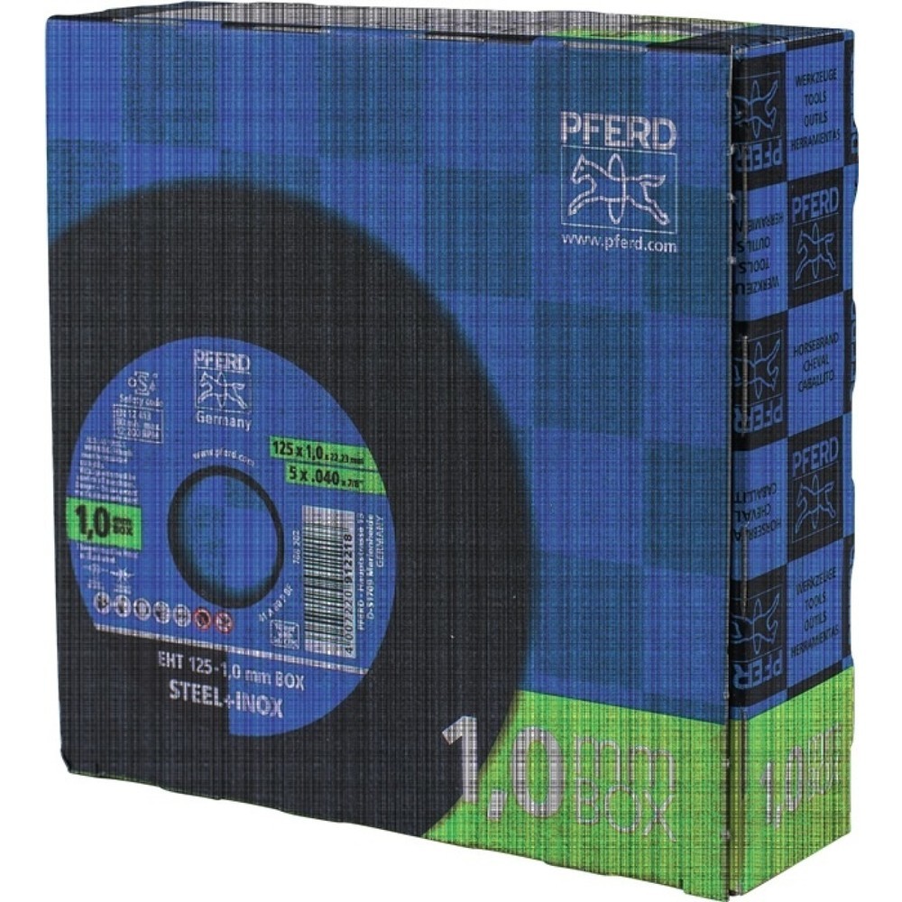 Illustration du produit: Disque à tronçonner PFERD STEELOX BOX D125 x 1 mm ger.inox foret 22,23 mm Caisse de 25