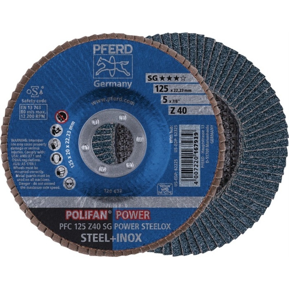Illustration du produit: Disque à lamelles POLIFAN Z SG POWER STEELOX D. 125 mm granulation Z-40 conique