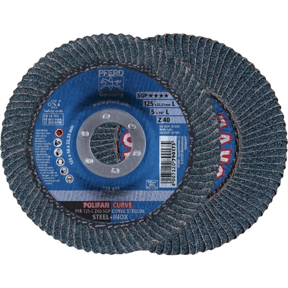 N° de l'image du produit 2 : Disque à lamelles POLIFAN Z SGP CURVE STEELOX D. 125 mm granulation 40 conique M