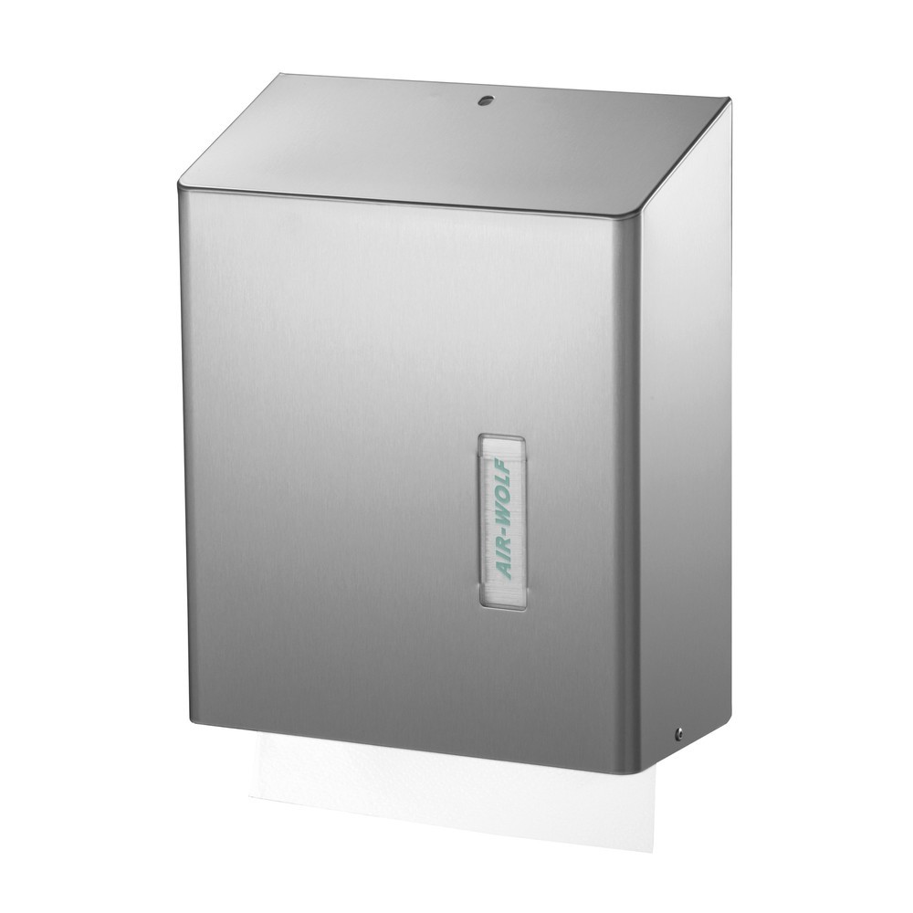 Illustration du produit: Distributeur d’essuie-mains en papier Air-Wolf pour env. 500 essuie-mains en papier série Omega en acier inoxydable brossé
