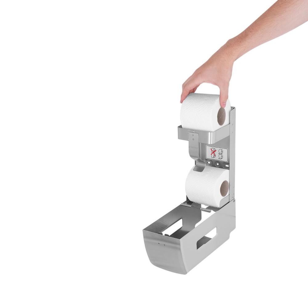 N° de l'image du produit 5 : Distributeur de papier toilette Air-Wolf pour 2 rouleaux de papier toilette, brossé