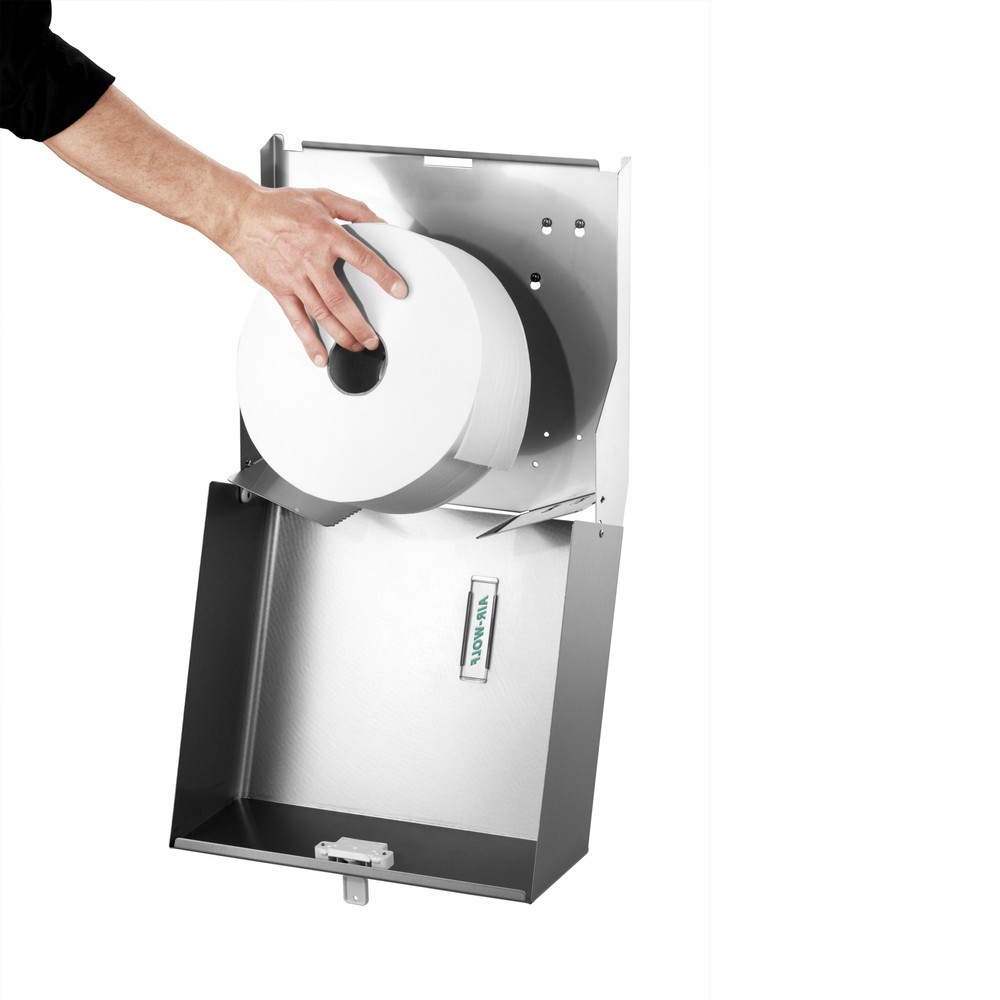 N° de l'image du produit 2 : Distributeur de papier toilette Duplex Air-Wolf en acier inoxydable brossé
