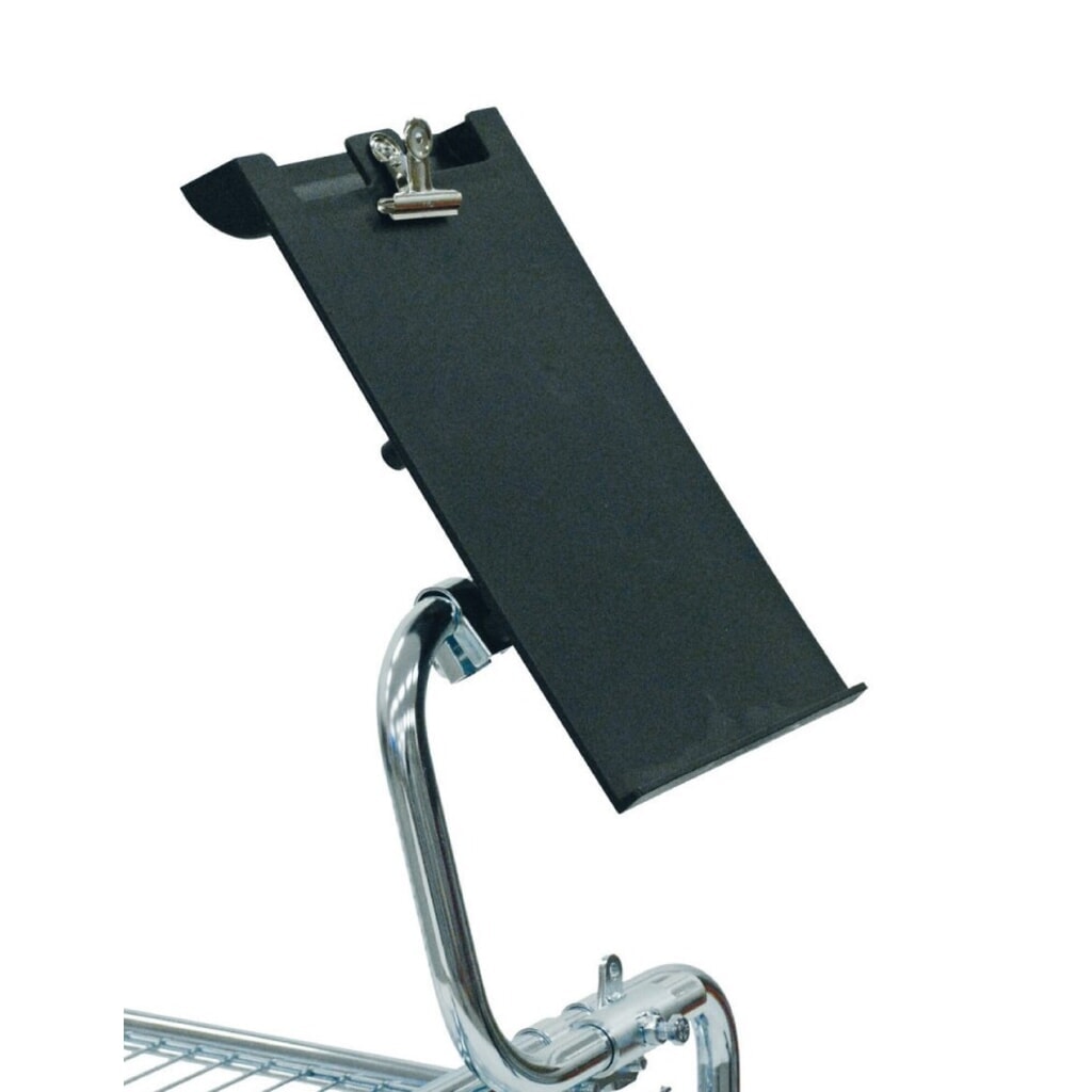 Produktabbildung: Dokumentenhalter A4 mit Papierhalteklammer u. integrierter Stiftablage für Betriebsroller Art. 133019 & 133020