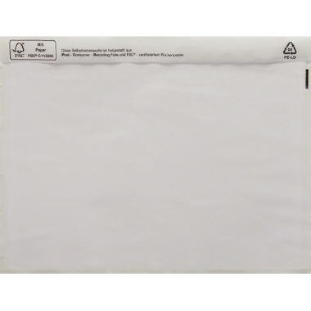Produktabbildung: Dokumententasche C6 ohne Druck Polyethylen-Folie 250 St./Pack.