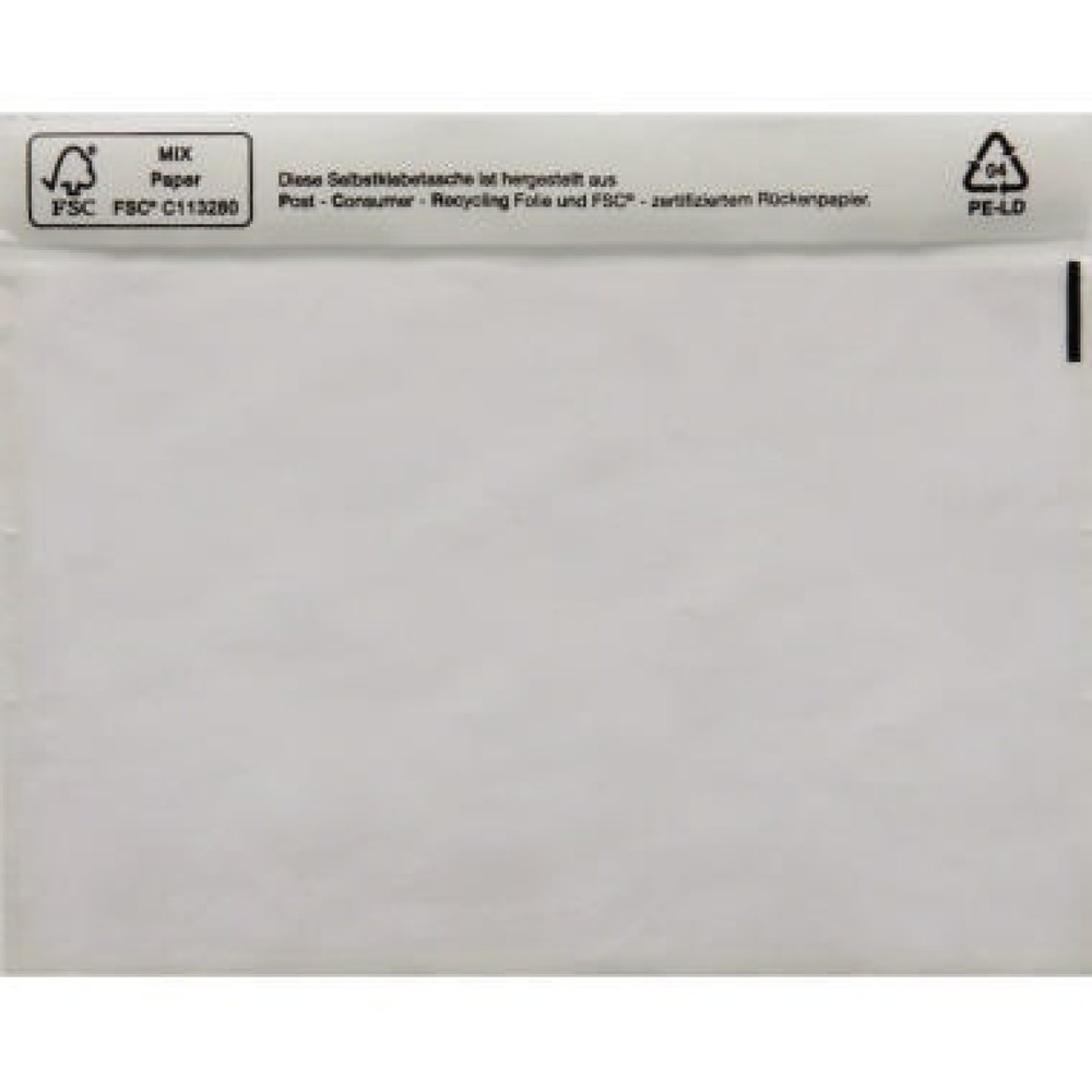 Produktabbildung: Dokumententasche C5 ohne Druck Polyethylen-Folie 250 St./Pack.