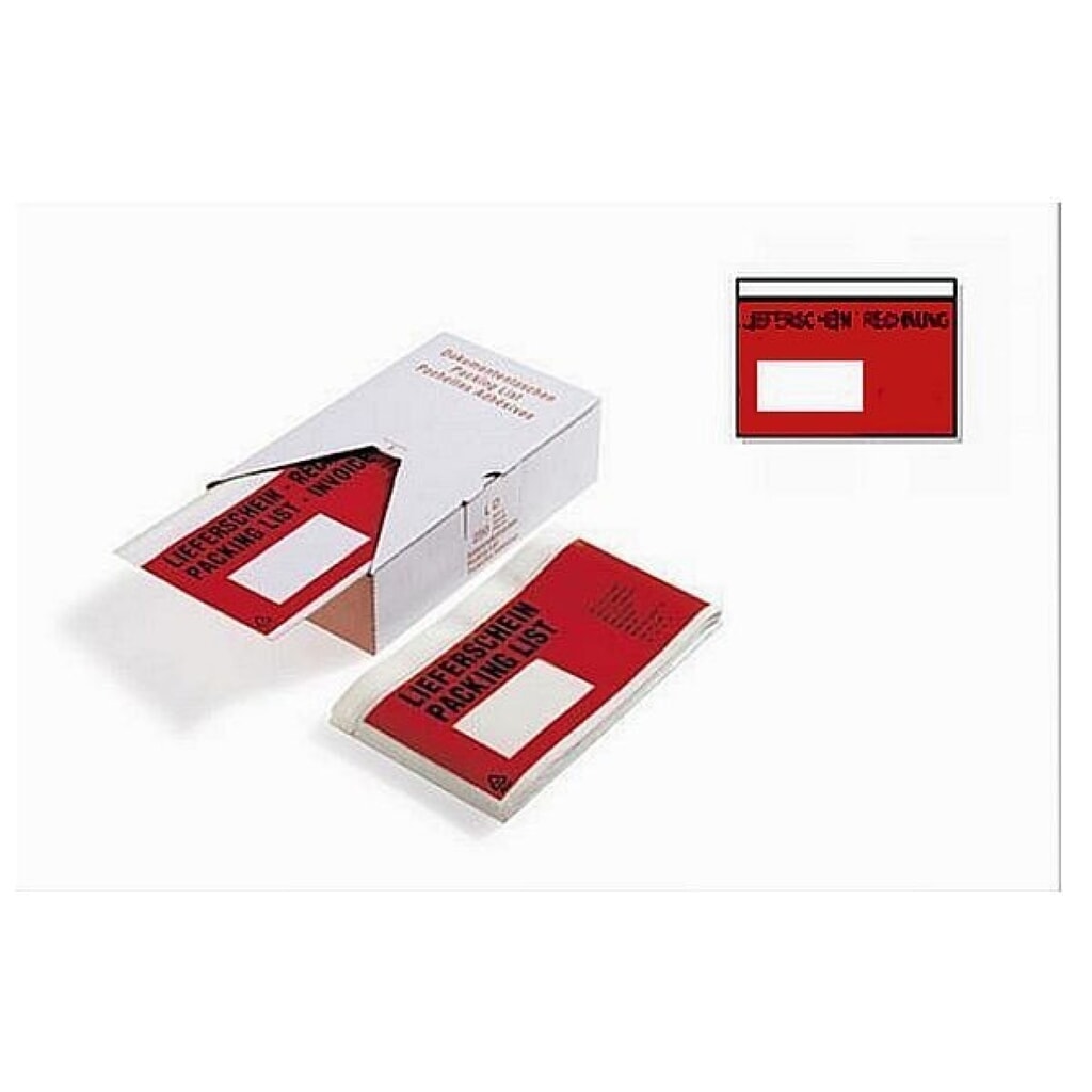 Dokumententaschen, 240 x 160 mm, DIN C5, mit Druck "Liefersch./Rechg.", 1 VE = 1000 Stk Produktabbildung: Dokumententaschen, 240 x 160 mm, DIN C5, mit Druck "Liefersch./Rechg.", 1 VE = 1000 Stk