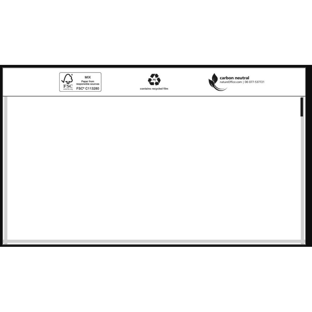 Dokumententaschen ohne Aufdruck, LxB 240 x 110 mm, DIN lang, 1.000 Stk/VE Produktabbildung: Dokumententaschen ohne Aufdruck, LxB 240 x 110 mm, DIN lang, 1.000 Stk/VE