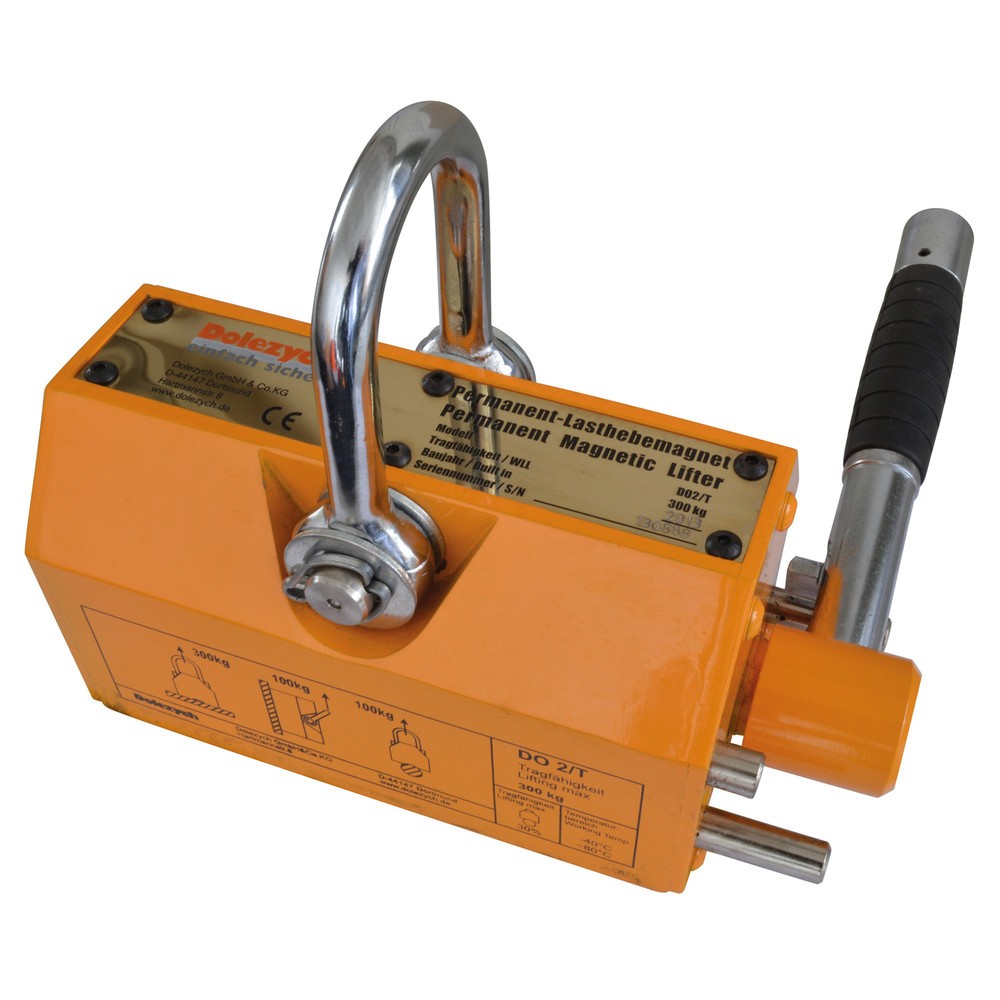 Illustration du produit: Aimant de levage permanent Dolezych Do 2 T100, capacité de charge matériau plat 100 kg, capacité de charge matériau rond 30 kg