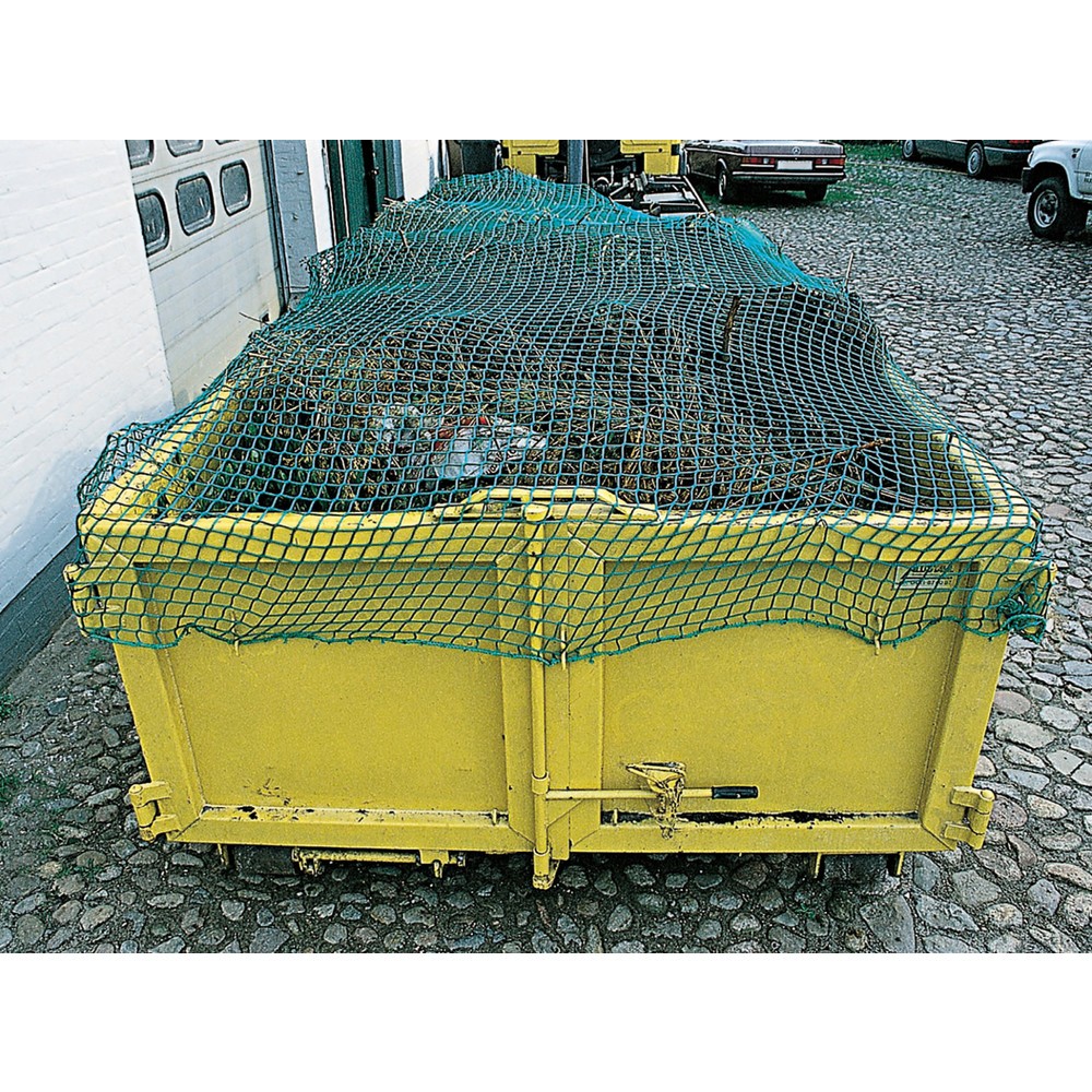 Obrázek produktu: Síť na pokrytí kontejnerů Dolezych, bezuzlový, obvodový okraj, velikost ok 45 mm, rozměry 3,0 x 3,50 m