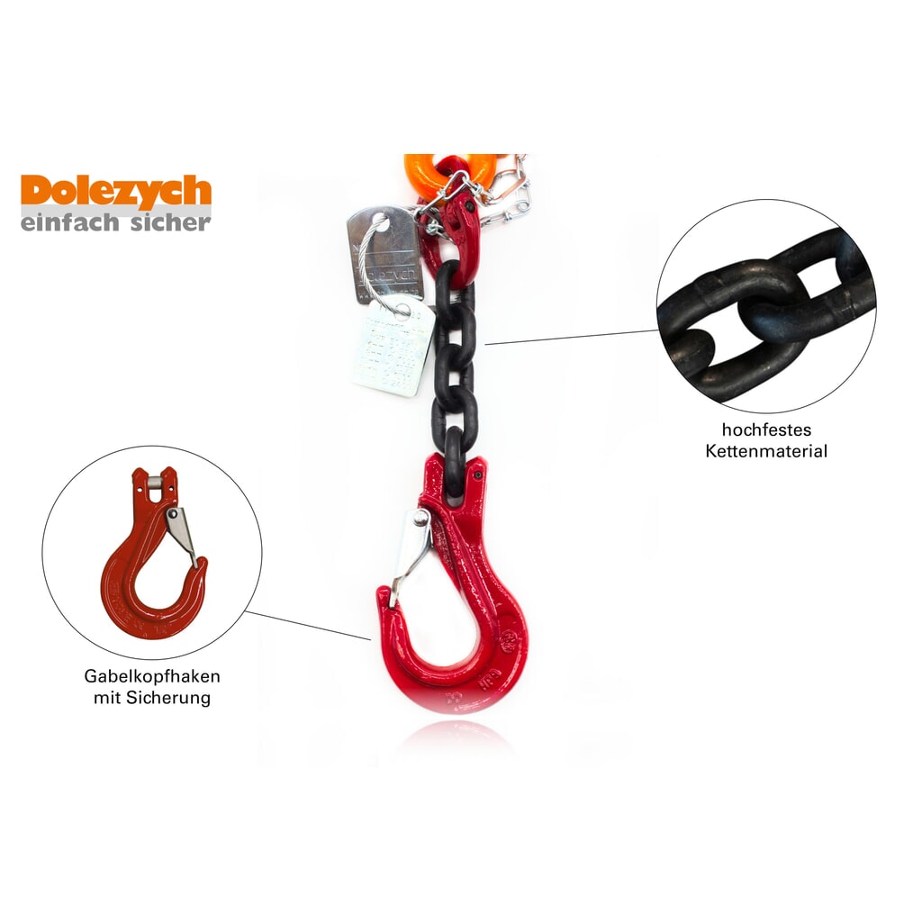 Produktabbildung Nr. 2: Dolezych Spann-Zurrkette, 1-teilig, PowerLash mit DoRa-Ratschlastspanner, 4.000 daN, Länge 3,50 m
