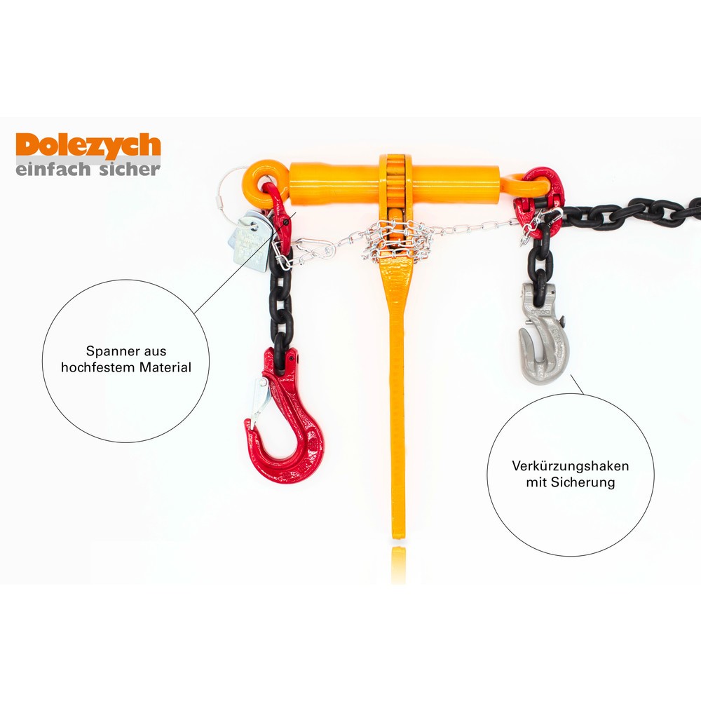 Produktabbildung Nr. 3: Dolezych Spann-Zurrkette, 1-teilig, PowerLash mit DoRa-Ratschlastspanner, 4.000 daN, Länge 3,50 m