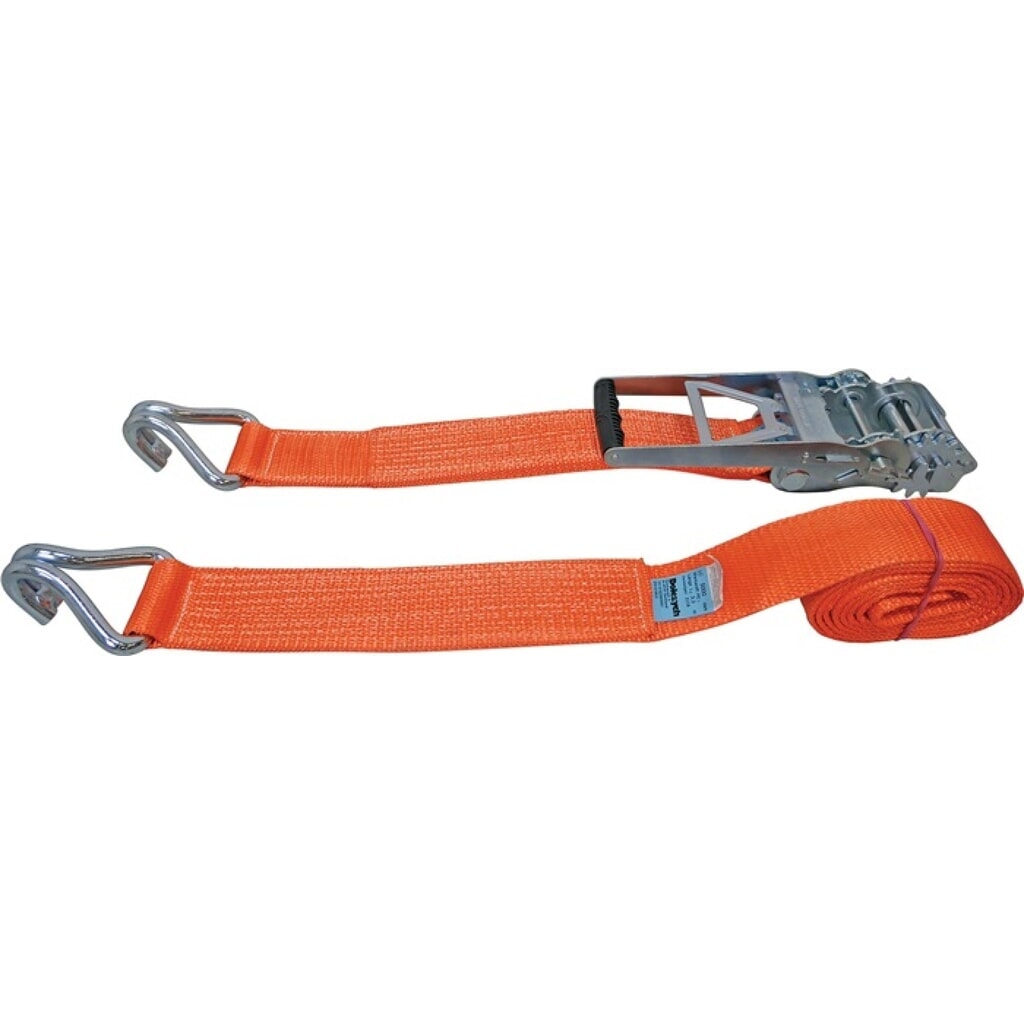 Dolezych Zurrgurt DIN EN 12195-2 Länge 6 m Breite 75 mm mit Getriebezugratsche + Profilhaken Produktabbildung: Dolezych Zurrgurt DIN EN 12195-2 Länge 6 m Breite 75 mm mit Getriebezugratsche + Profilhaken
