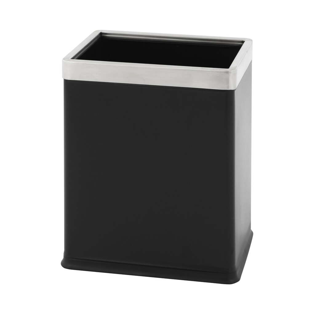 Doppelwand-Papierkorb, rechteckig, 10 Liter, schwarz Produktabbildung Nr. 1: Doppelwand-Papierkorb, rechteckig, 10 Liter, schwarz