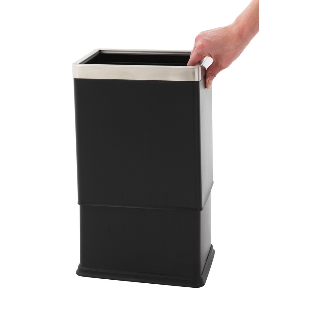 Produktabbildung Nr. 2: Doppelwand-Papierkorb, rechteckig, 10 Liter, schwarz