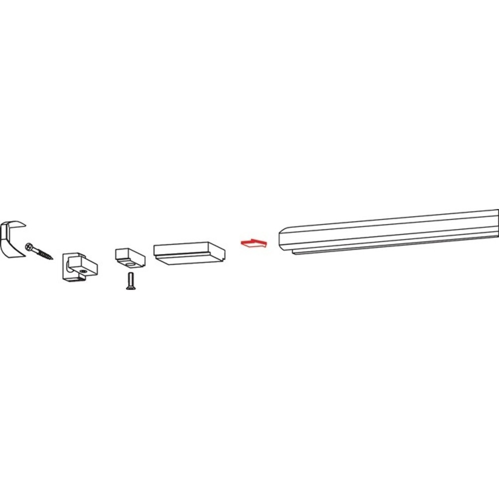 Produktabbildung: DORMAKABA Öffnungsbegrenzung, 80 ° b. 120 °, Gleitschiene TS 90 Impulse, max. Türbreite 950 mm