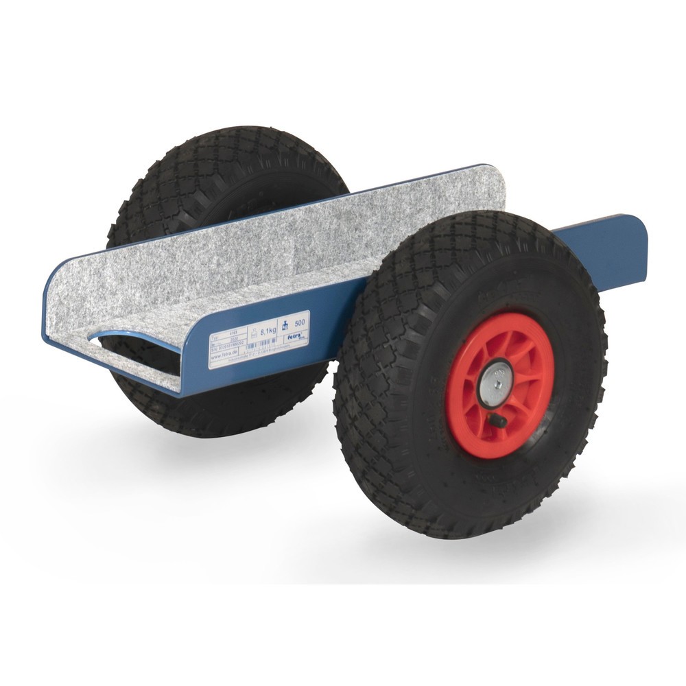 Obrázok výrobku: doskový valec fetra® s vložkou, nosnosť 500 kg, podpora 500 x 150 mm, tuhé gumové pneumatiky