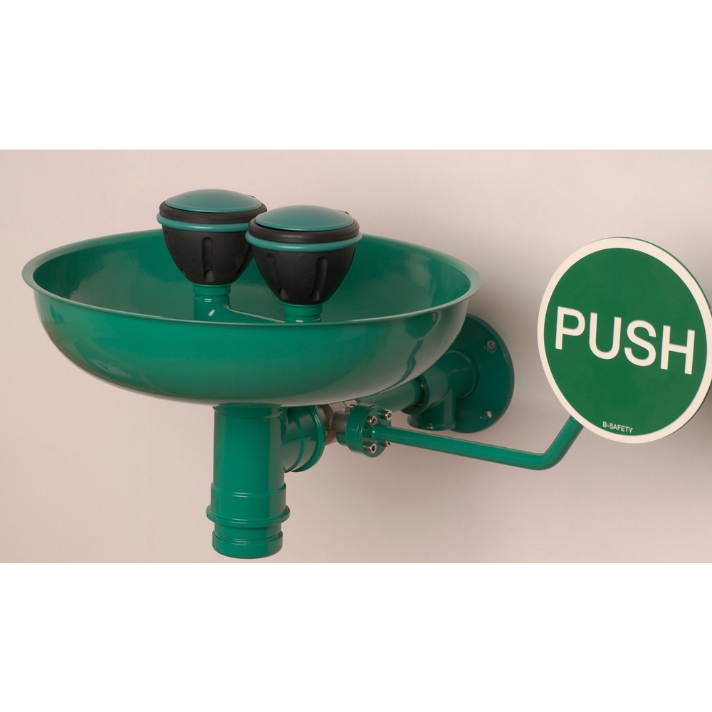 N° de l'image du produit 2 : Douche oculaire de sécurité B-Safety ClassicLine, cuvette de récupération, montage mural