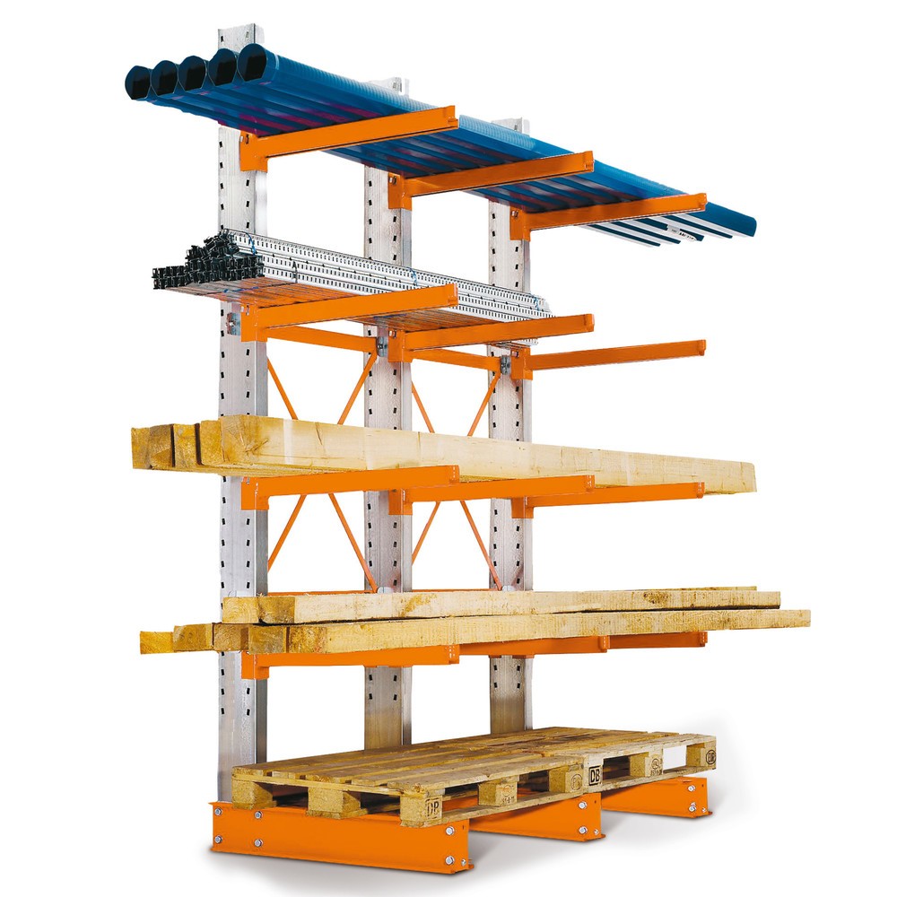 Productafbeelding nr. 1: Complete draagarmstelling, enkelzijdig, draagvermogen per arm 500 kg, hxbxd 2.432 x 3.160 x 820 mm, 4 staanders