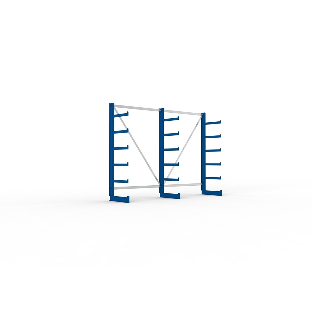 Product afbeelding: Complete draagarmstelling META, enkelzijdig, draagvermogen per arm 200 kg, hxbxd 2.000 x 2.755 x 630 mm, 3 staanders