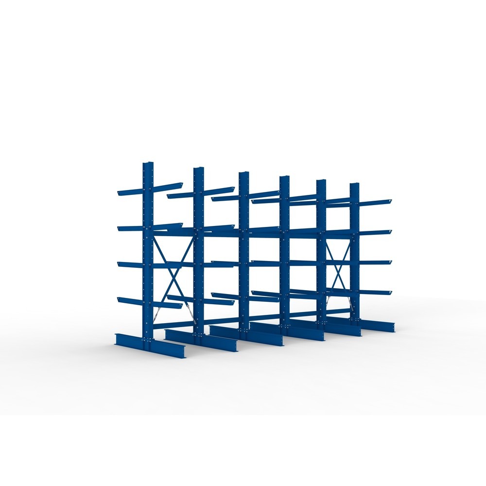 Product afbeelding: Complete draagarmstelling voor zware lasten META, dubbelzijdig, draagvermogen per arm 630 kg, hxbxd 3.000 x 5.090 x 2.000 mm, 6 staanders