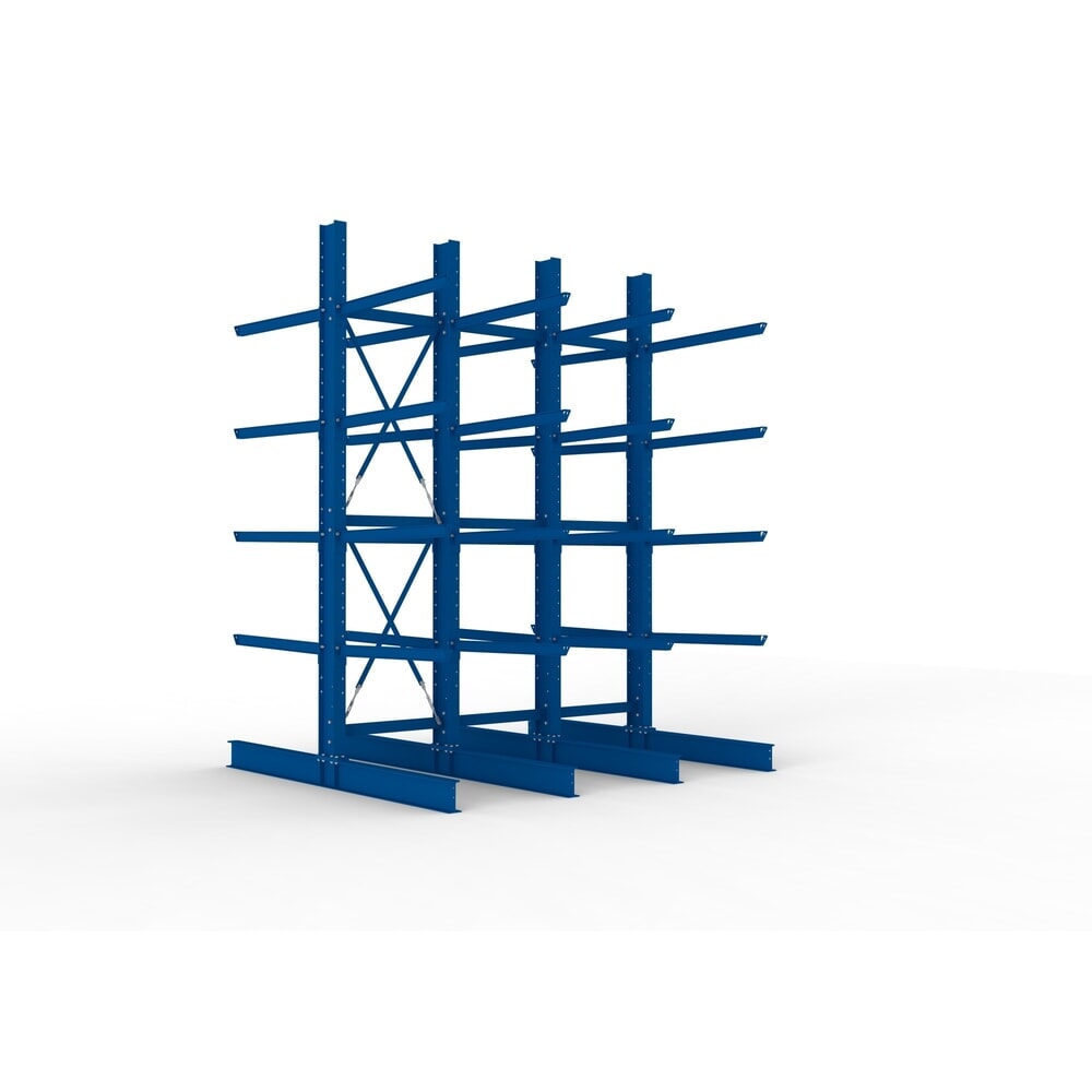 Product afbeelding: Complete draagarmstelling voor zware lasten META, dubbelzijdig, draagvermogen per arm 400 kg, hxbxd 4.000 x 3.100 x 2.900 mm, 4 staanders