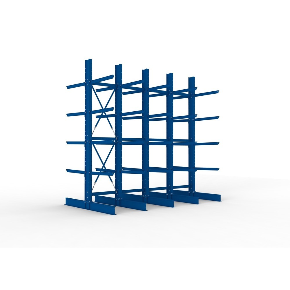 Product afbeelding: Complete draagarmstelling voor zware lasten META, dubbelzijdig, draagvermogen per arm 505 kg, hxbxd 4.000 x 4.100 x 2.420 mm, 5 staanders