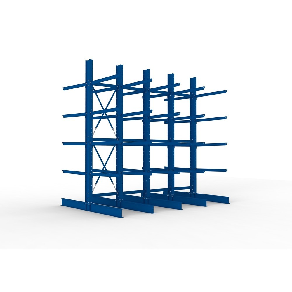 Product afbeelding: Complete draagarmstelling voor zware lasten META, dubbelzijdig, draagvermogen per arm 400 kg, hxbxd 4.000 x 4.100 x 2.920 mm, 5 staanders
