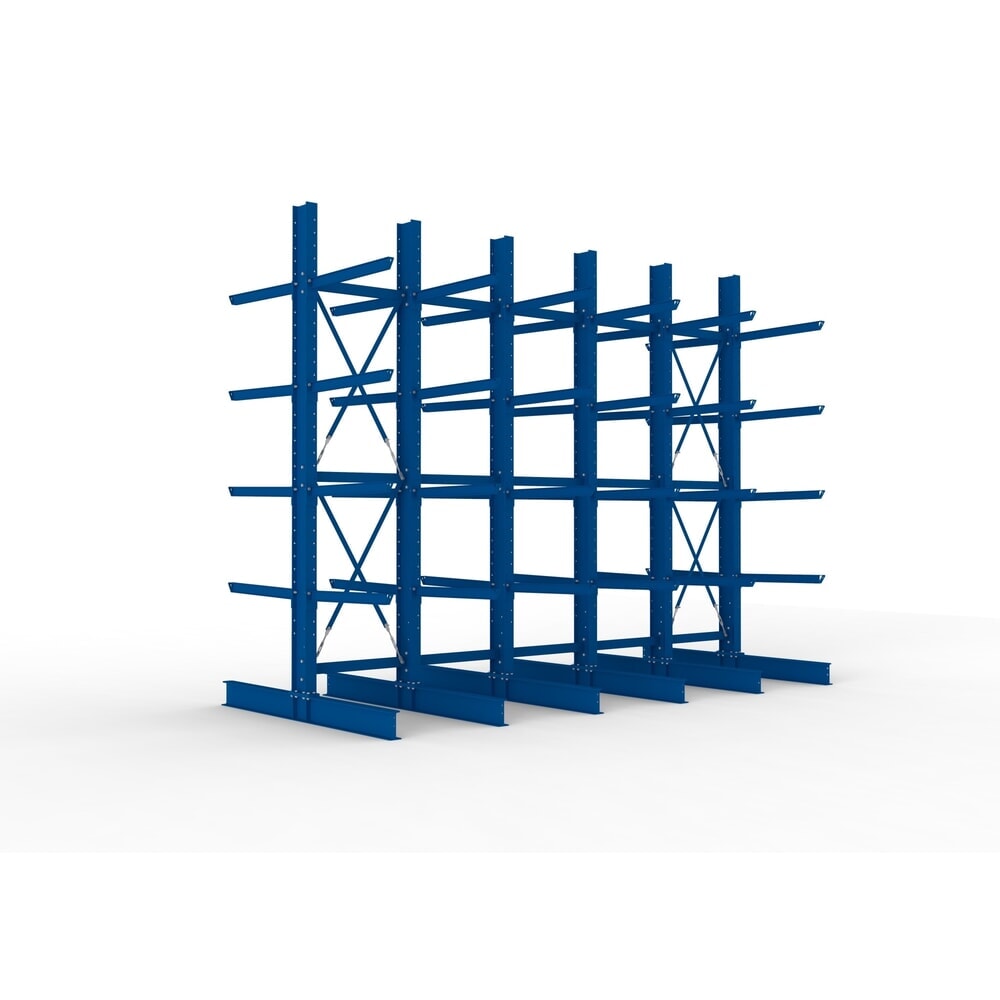 Product afbeelding: Complete draagarmstelling voor zware lasten META, dubbelzijdig, draagvermogen per arm 505 kg, hxbxd 4.000 x 5.100 x 2.420 mm, 6 staanders