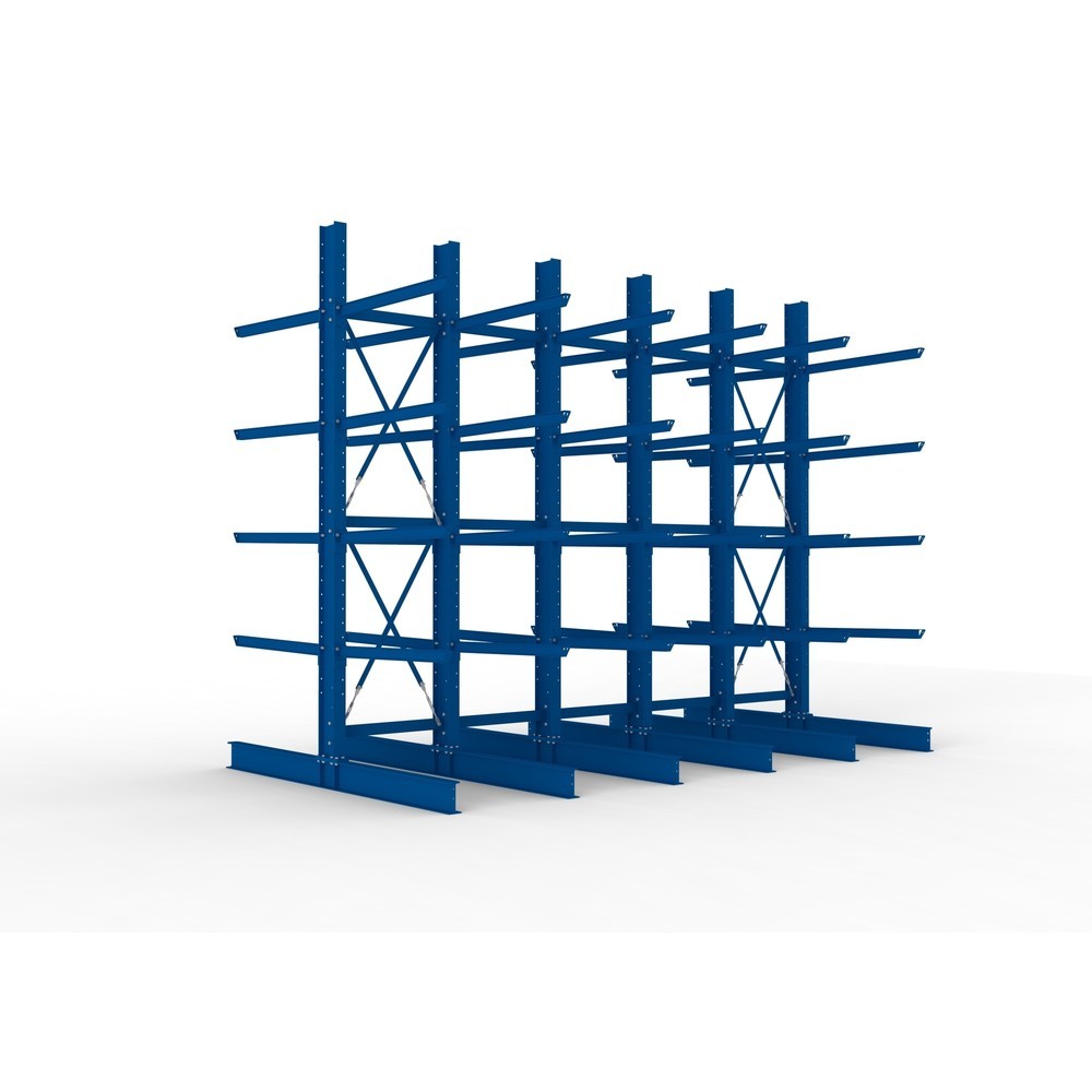 Product afbeelding: Complete draagarmstelling voor zware lasten META, dubbelzijdig, draagvermogen per arm 400 kg, hxbxd 4.000 x 5.100 x 2.920 mm, 6 staanders