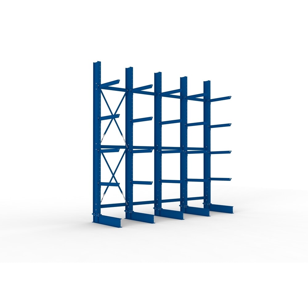 Product afbeelding: Complete draagarmstelling voor zware lasten META, enkelzijdig, draagvermogen per arm 630 kg, hxbxd 4.000 x 4.100 x 1.155 mm, 5 staanders