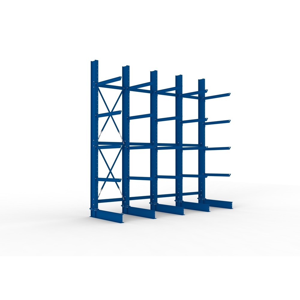 Product afbeelding: Complete draagarmstelling voor zware lasten META, enkelzijdig, draagvermogen per arm 505 kg, hxbxd 4.000 x 4.100 x 1.355 mm, 5 staanders
